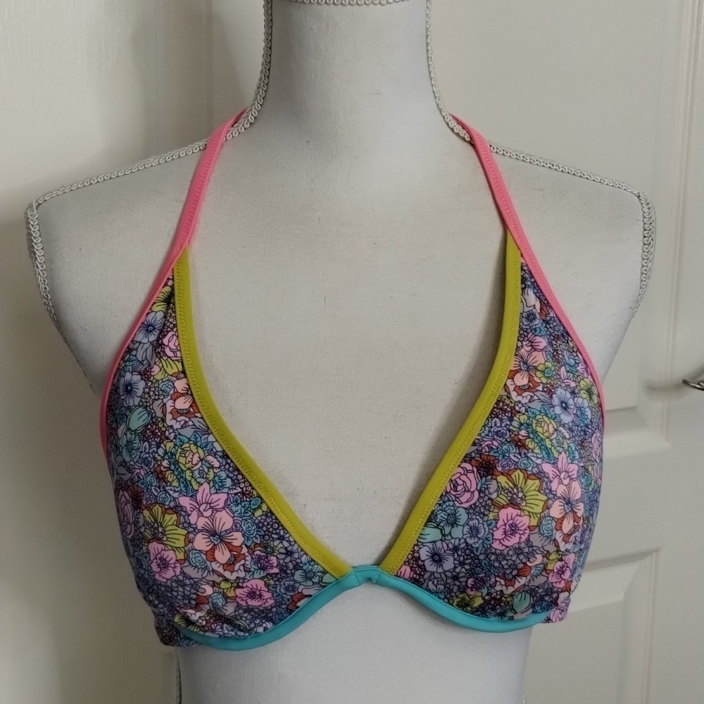 Victoria Secret multicolor floral bikini top size 36C padded